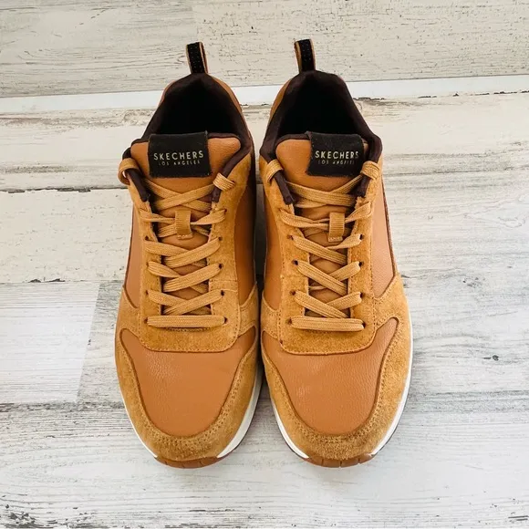 Skechers Men’s Size 10 Uno-Stacre Sneaker Design Lace Up Shoes Color-Whiskey