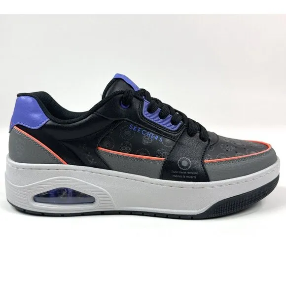Skechers Street Dia De Los Muertos Men 10.5 Black Purple Shoes 183914 / BKMT New