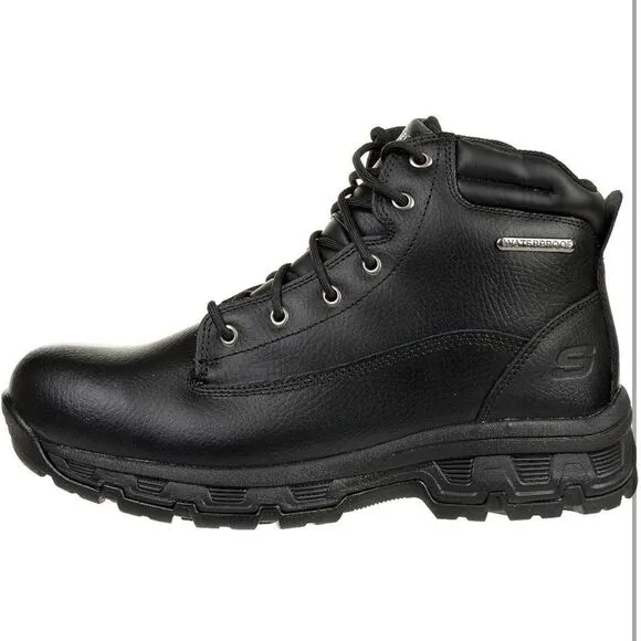 Skechers Men's Leather Boot Shoes sz 9 Waterproof NEW #K412
