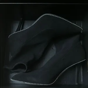 Sleek Black Heeled Boots / Whitny suede bootie