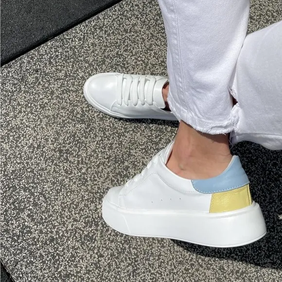 Sneakers with Ukraine flag