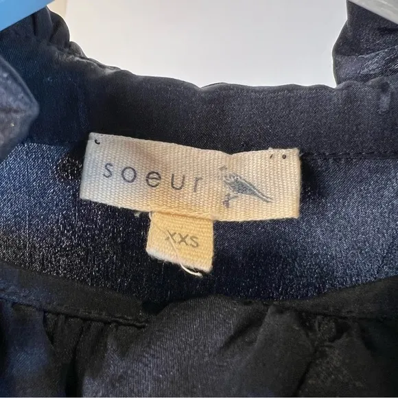 Soeur Claudette Silk Shift Dress Navy Size XXS