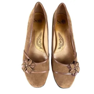 Sofft Brown Women's Embellished Suede Heels Size 8.5