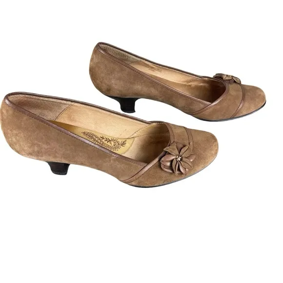 Sofft Brown Women's Embellished Suede Heels Size 8.5