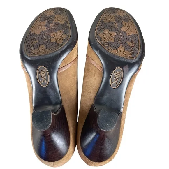 Sofft Brown Women's Embellished Suede Heels Size 8.5