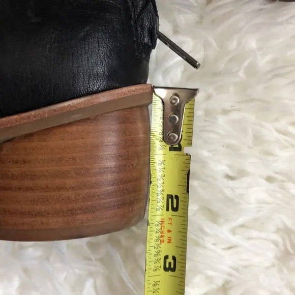 SofftCarleigh Leather Rounded Stack Heel Peep Toe Shoes