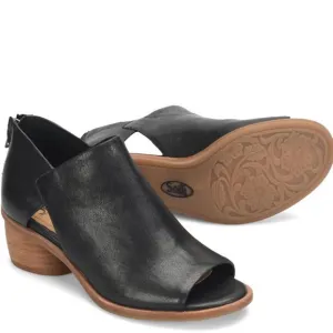 SofftCarleigh Leather Rounded Stack Heel Peep Toe Shoes
