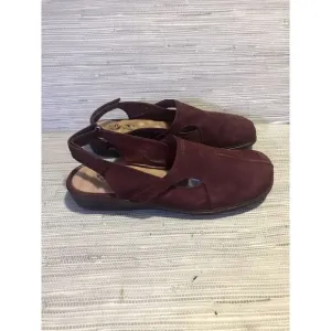 SoftWalk Women's Size 10 Slingback Adjustable Suede  Maroon‎ Mules