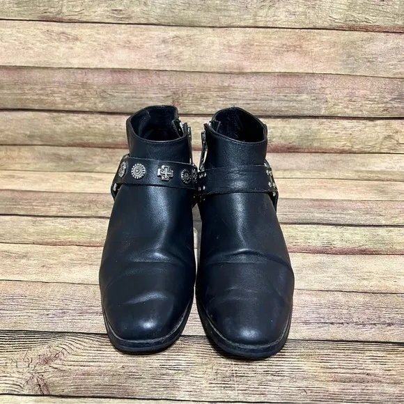 Sol Sana Black Leather Eddie ll Ankle Boots