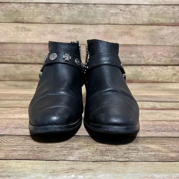 Sol Sana Black Leather Eddie ll Ankle Boots
