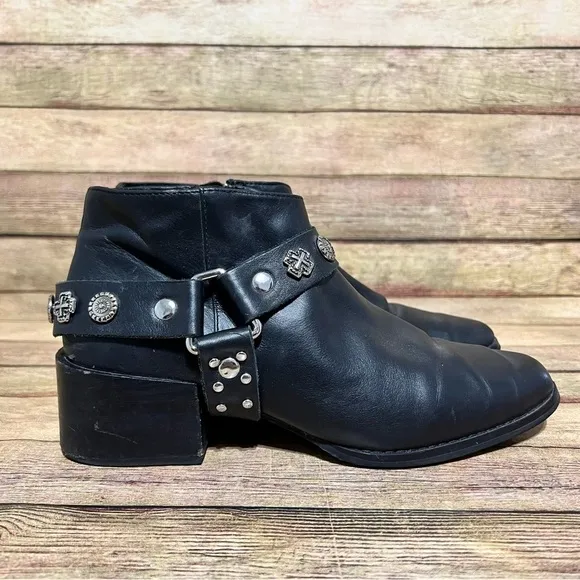 Sol Sana Black Leather Eddie ll Ankle Boots