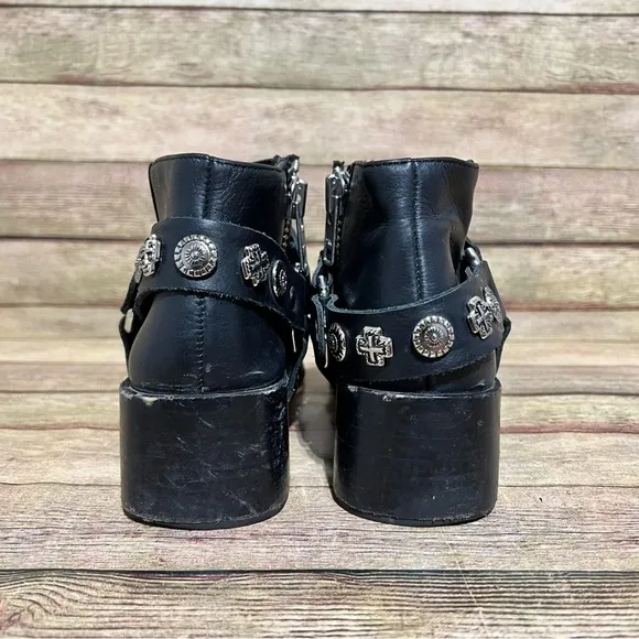 Sol Sana Black Leather Eddie ll Ankle Boots