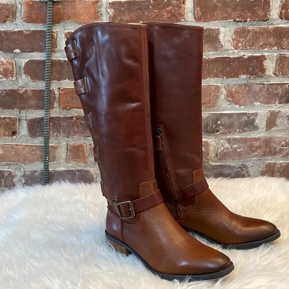 Sole Society Franzie Tall Leather Boots, Size 6.5M