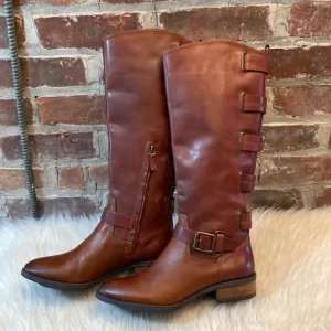 Sole Society Franzie Tall Leather Boots, Size 6.5M