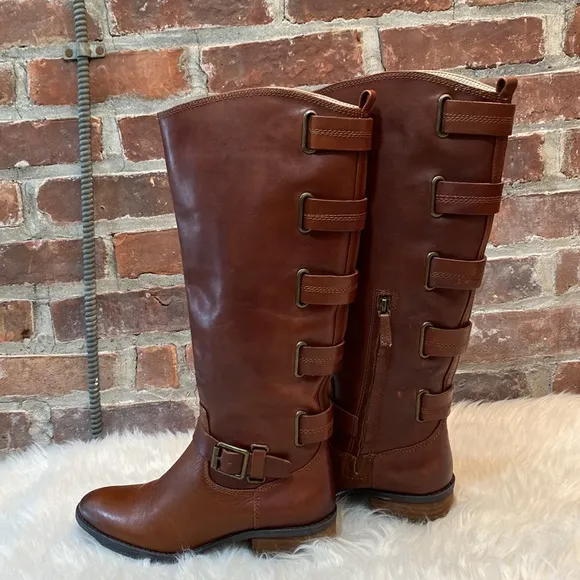 Sole Society Franzie Tall Leather Boots, Size 6.5M