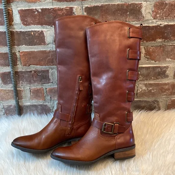 Sole Society Franzie Tall Leather Boots, Size 6.5M