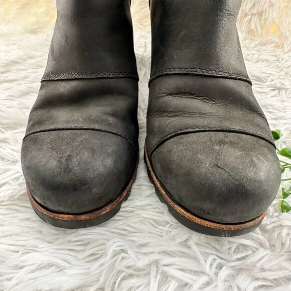 Sorel Addington Chelsea Ankle Boots Black Nubuck Leather Waterproof sz 8.5