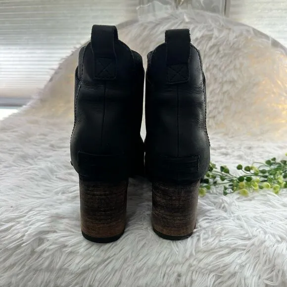Sorel Addington Chelsea Ankle Boots Black Nubuck Leather Waterproof sz 8.5