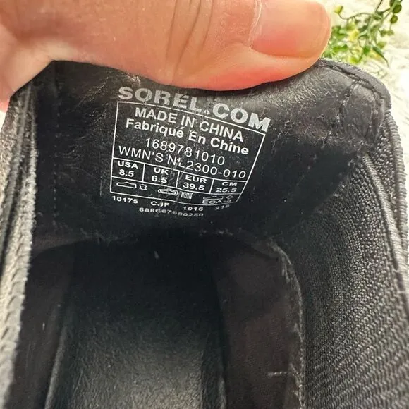 Sorel Addington Chelsea Ankle Boots Black Nubuck Leather Waterproof sz 8.5