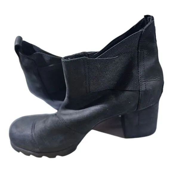 SOREL Addington Chelsea Black Nubuck Leather Ankle Boots Booties - Size 11