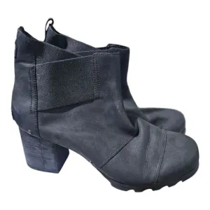 SOREL Addington Chelsea Black Nubuck Leather Ankle Boots Booties - Size 11
