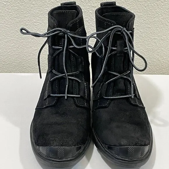 SOREL &quot;Toronto&quot; NL2115-010 Suede Wedge Ankle Boot Waterproof, Black - 9/40