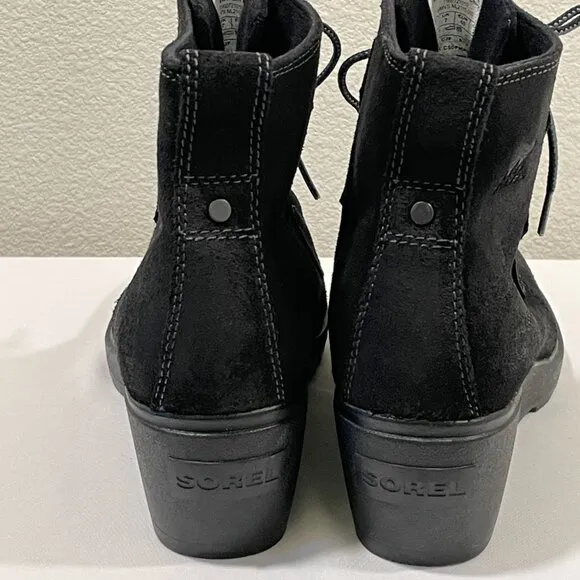 SOREL &quot;Toronto&quot; NL2115-010 Suede Wedge Ankle Boot Waterproof, Black - 9/40