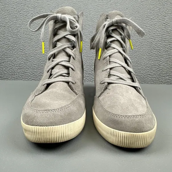 Sorel Boots Womens 10.5 Gray Dove Quarry Out N About Wedge Waterproof Suede