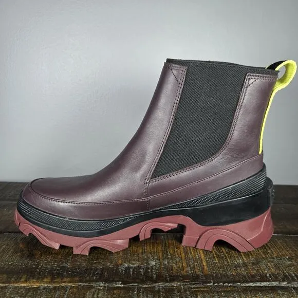 Sorel Brex Chelsea Heeled Womens Size 9.5 Waterproof Pull On Boots Purple Red