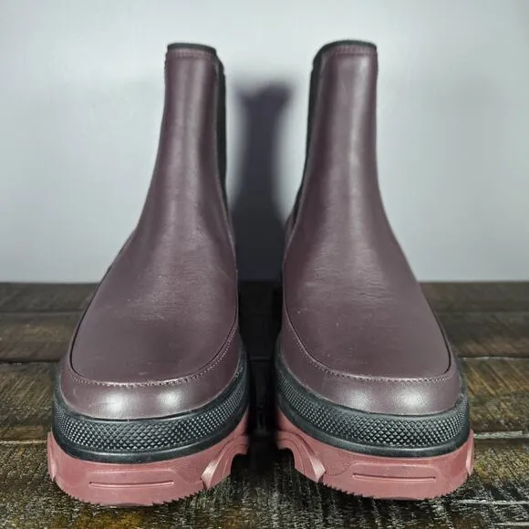Sorel Brex Chelsea Heeled Womens Size 9.5 Waterproof Pull On Boots Purple Red