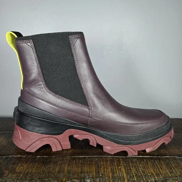 Sorel Brex Chelsea Heeled Womens Size 9.5 Waterproof Pull On Boots Purple Red