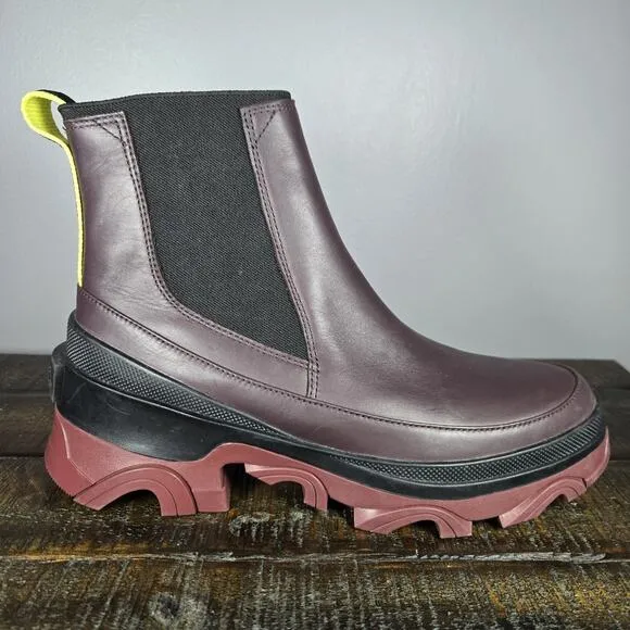 Sorel Brex Chelsea Heeled Womens Size 9.5 Waterproof Pull On Boots Purple Red