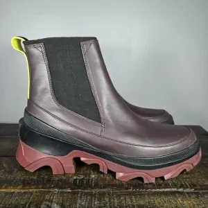 Sorel Brex Chelsea Heeled Womens Size 9.5 Waterproof Pull On Boots Purple Red