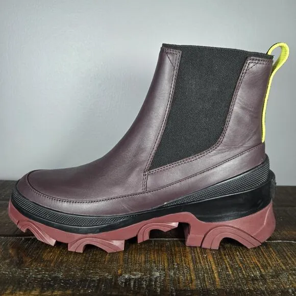 Sorel Brex Chelsea Heeled Womens Size 9.5 Waterproof Pull On Boots Purple Red