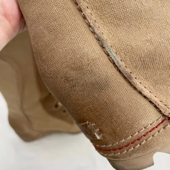 Sorel Cate The Great Wedge Tall Leather Laced Boots Crouton Sanguine Tan Size 7