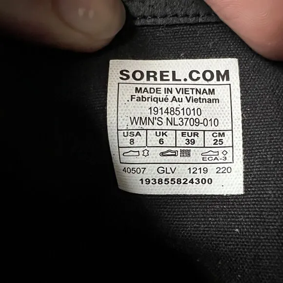 Sorel Cate WP Waterproof Ankle Booties Women's 8 Shoes Black Leather Buckle