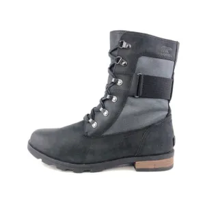 Sorel Emelie Conquest Black Leather Winter Boots 10