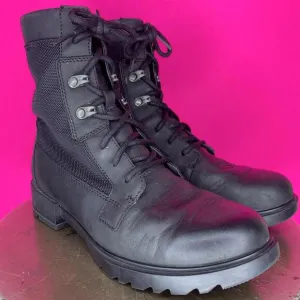 Sorel Emelie II Waterproof Black Leather Canvas Lace-Up Lug Sole Boot Sz 6.5