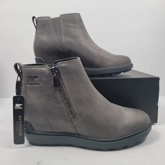 Sorel Evie II Zip Women's Gray Ankle Boots NL5025-052 US Size 7 NWB