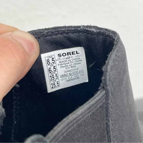 Sorel Evie Pull-on Leather Boots Black Size 8.5