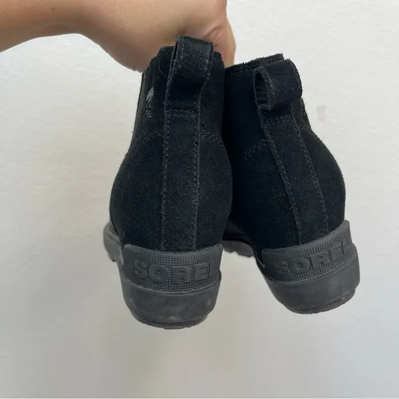 Sorel Evie Pull-on Leather Boots Black Size 8.5