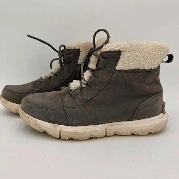 SOREL Explorer II Next Carnival Gray Suede Shearling Ankle Boots Size 10