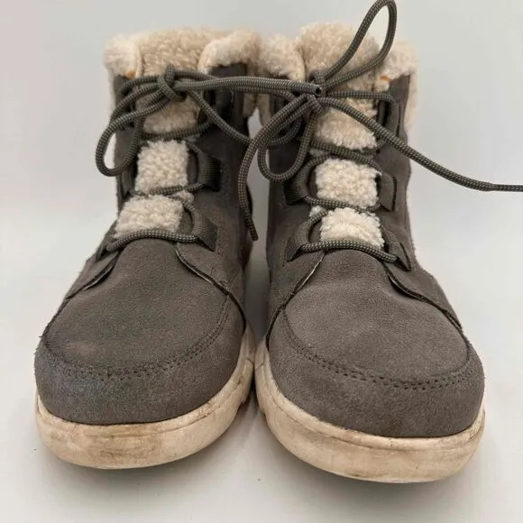 SOREL Explorer II Next Carnival Gray Suede Shearling Ankle Boots Size 10