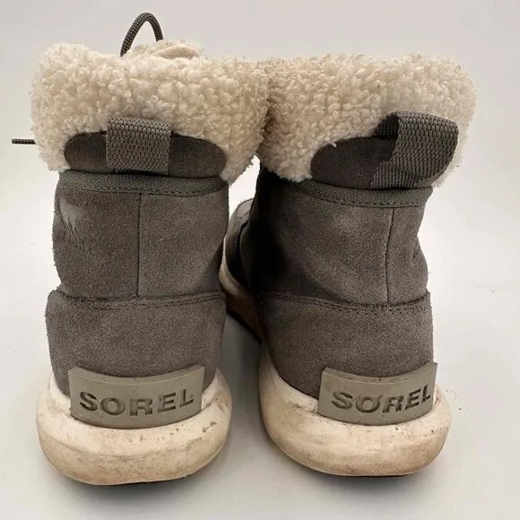 SOREL Explorer II Next Carnival Gray Suede Shearling Ankle Boots Size 10
