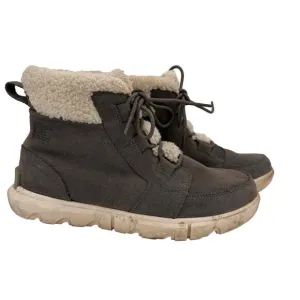 SOREL Explorer II Next Carnival Gray Suede Shearling Ankle Boots Size 10