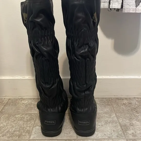 Sorel Firenzy Original Tall Gathered Leather All Winter Weather Boots