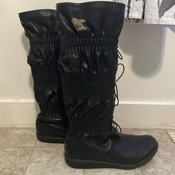 Sorel Firenzy Original Tall Gathered Leather All Winter Weather Boots