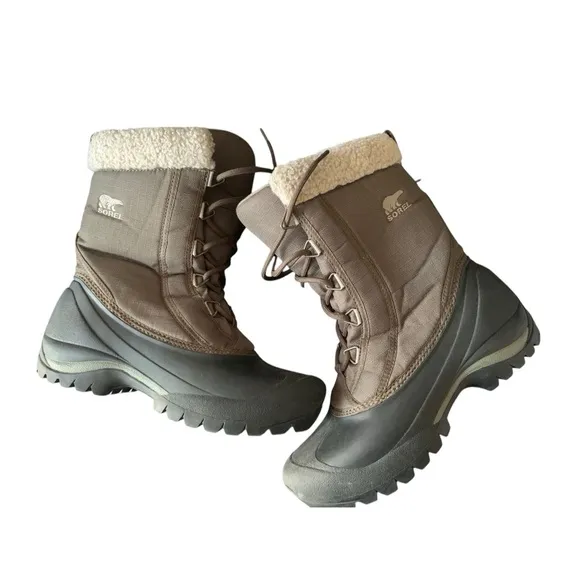 Sorel Green &amp; Black Women’s Size 8 Thinsulate Insulation Faux Fur Boots