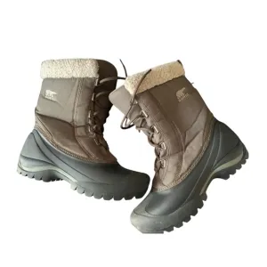 Sorel Green &amp; Black Women’s Size 8 Thinsulate Insulation Faux Fur Boots