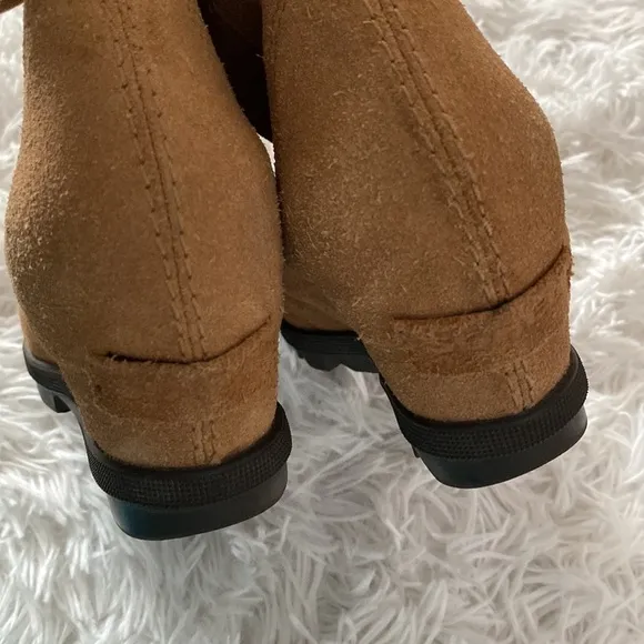 Sorel Joan of arc ll raw leather wedge boots
